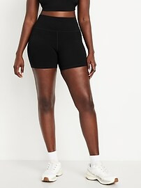 High-Waisted StudioSmooth Biker Shorts -- 6-inch inseam | Old Navy | Old Navy (US)