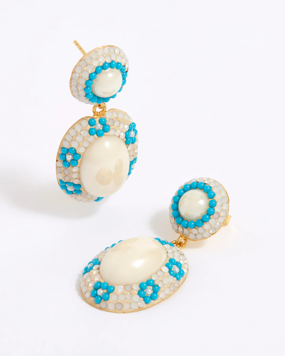 Turquoise Flower Drop Earrings | Soru Jewellery