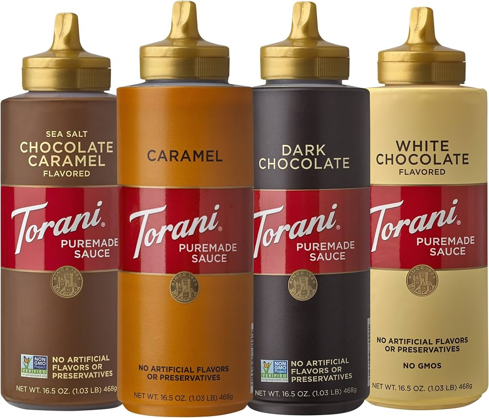 Torani Puremade Sauce Variety Pack, 4 Flavors, 16.5 Ounces Bottle (Set of 4) | Amazon (US)