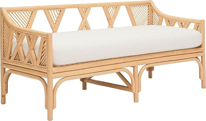 Tov Furniture Jayla Natural Rattan Bench | Amazon (US)
