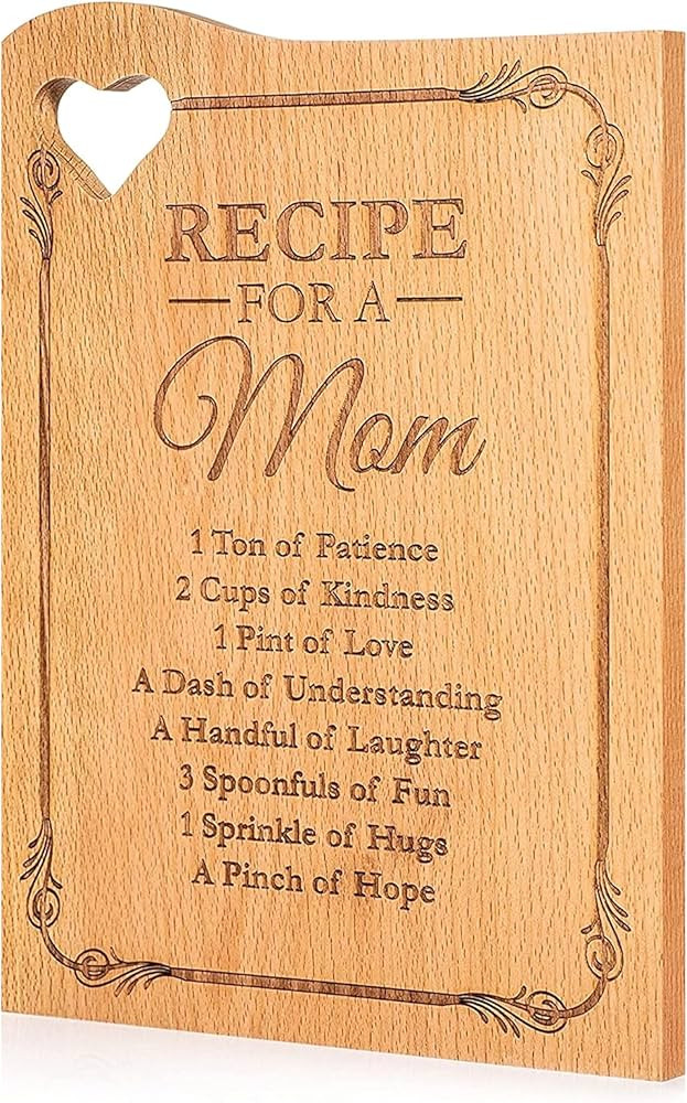 Wooden Custom Cutting Board Personalized for Mom 12 x 9 Inches - Mom’s Recipe Cutting Board wit... | Amazon (US)