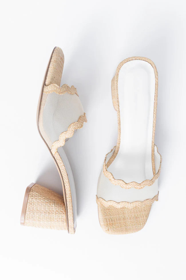 Mia Mesh Scalloped Heels | Pink Lily