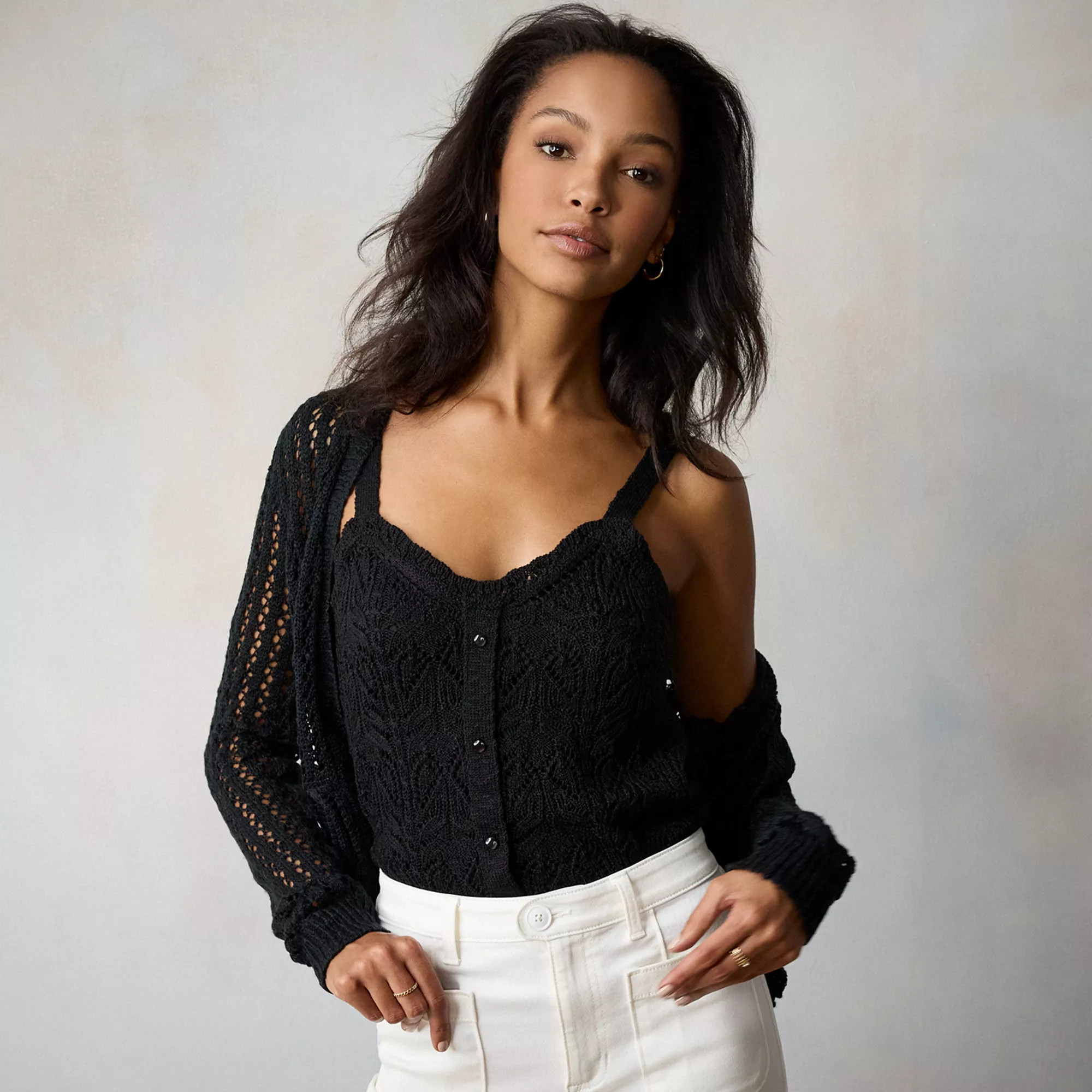 Women's LC Lauren Conrad Flounce Ruffle Cardigan | Kohl's