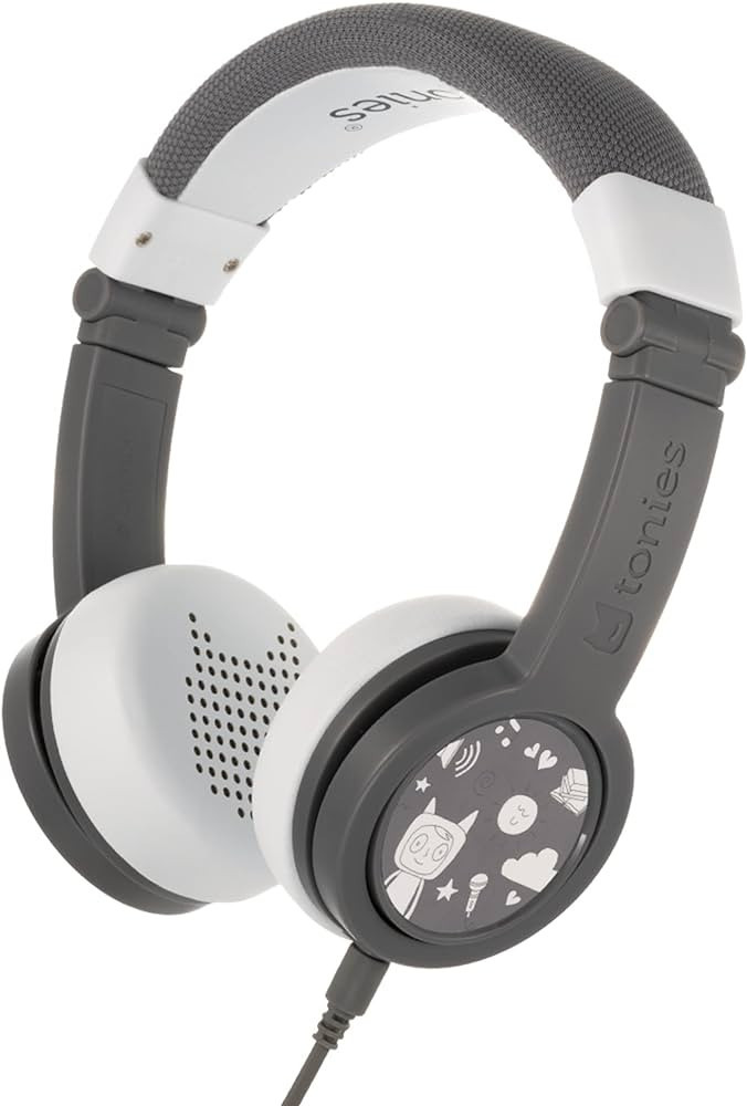 Tonies Foldable Wired Headphones for Kids - Comfortably Designed to fit On-Ear - Works with Toniebox and All 3.5mm Devices - Gray | Amazon (US)