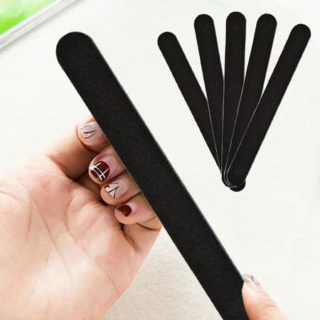 Huachen 5Pcs Nail Files 2- Sided Manicure Pedicure Buffer Shiner Polisher 100/180 Black | Walmart (US)