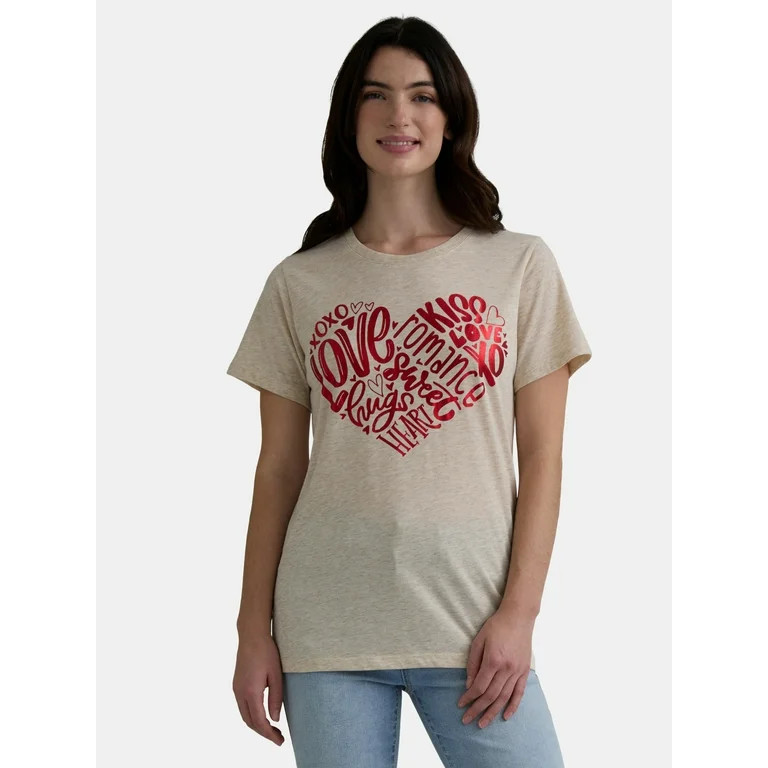 Valentine’s Day Women's Graphic Tee from Way to Celebrate, Sizes S-XXXL | Walmart (US)
