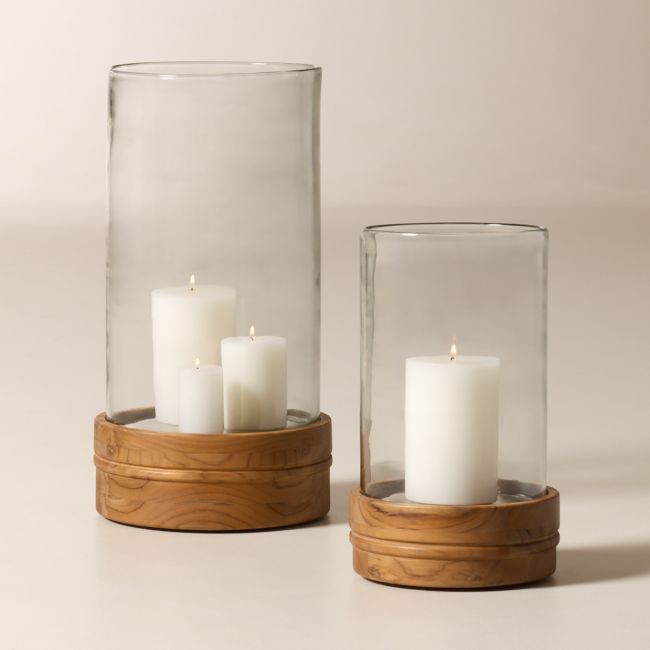 Oakley Teak Outdoor Lanterns Set of 2 | CB2