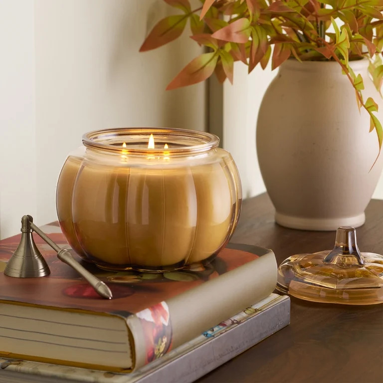Better Homes & Gardens Pumpkin Snickerdoodle Swirl Scented 3-Wick 30 oz Pumpkin Jar Candle | Walmart (US)