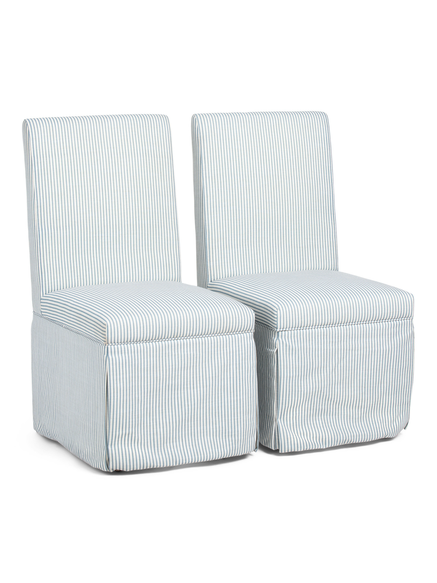 Set Of 2 19x39 Slipcover Look Castor Wheel Dining Chairs | TJ Maxx