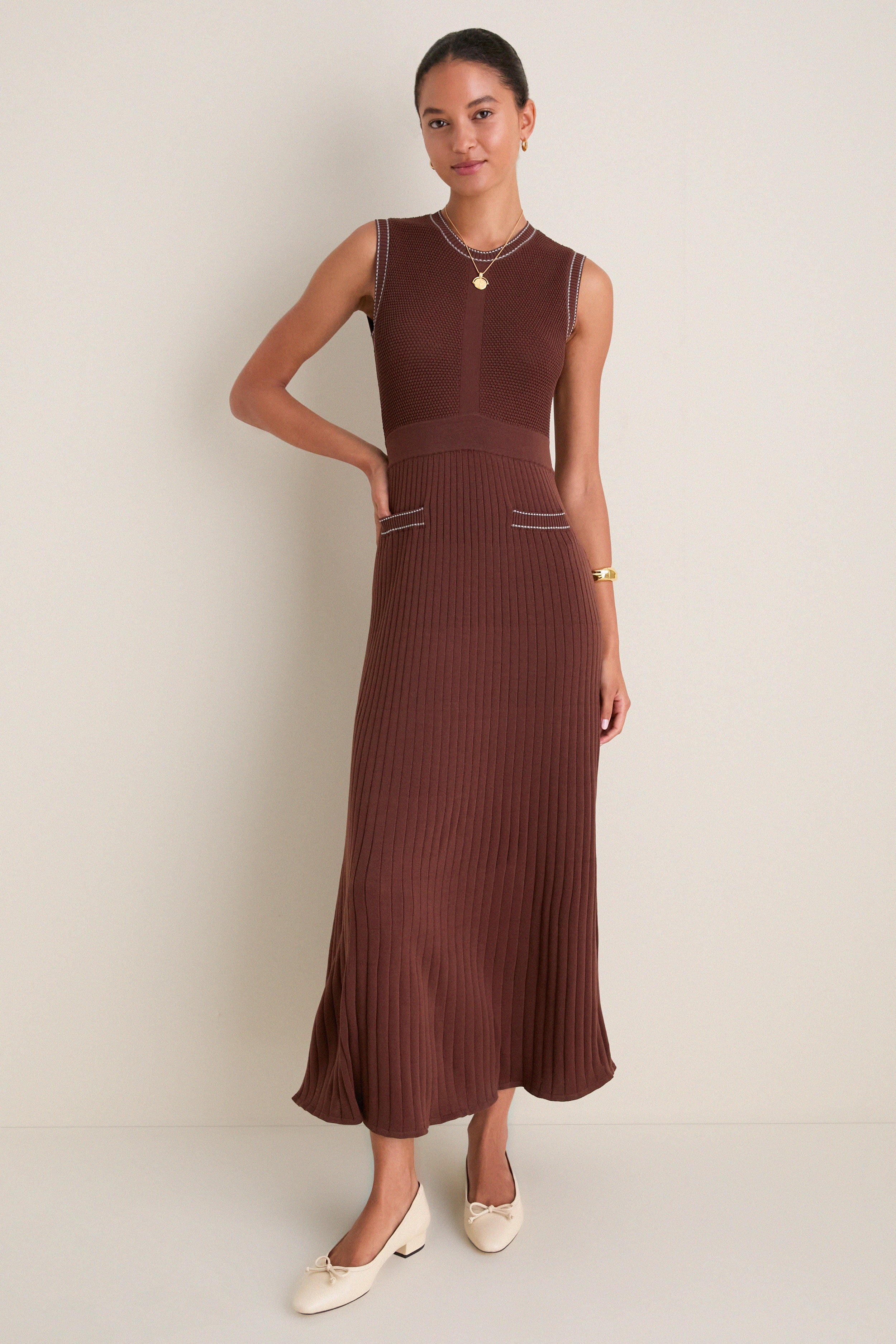 Brown Knit Ruby Dress | Tuckernuck (US)