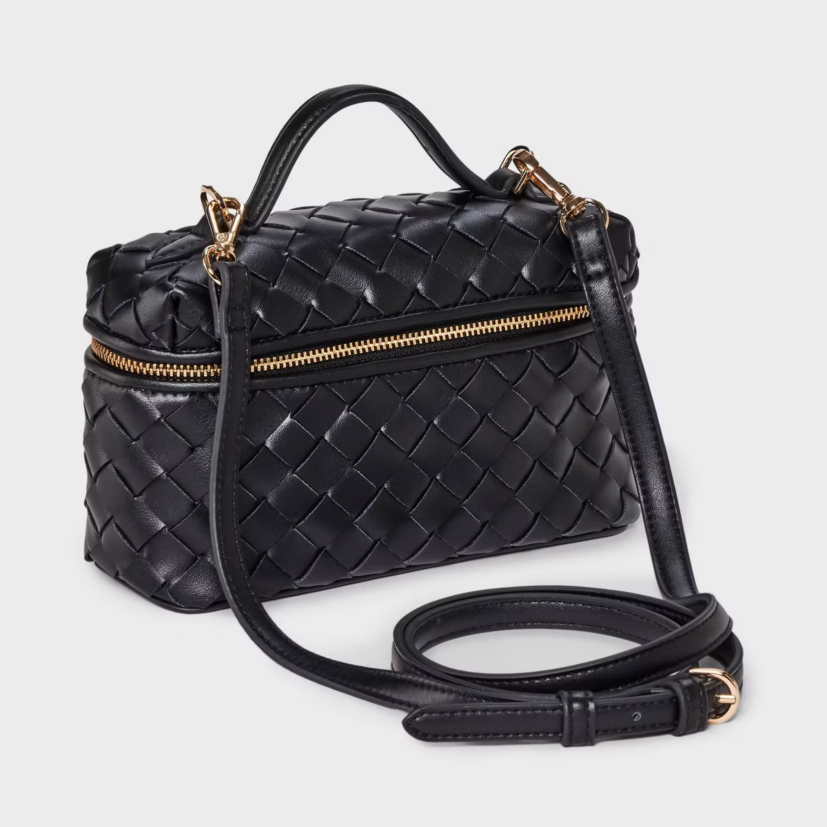 Check Top Handle Vanity Crossbody Bag - A New Day™ Black | Target