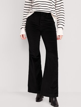 Extra High-Waisted Velvet Trouser Flare Pants for Women | Old Navy (US)