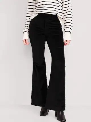 Extra High-Waisted Velvet Trouser Flare Pants for Women | Old Navy (US)