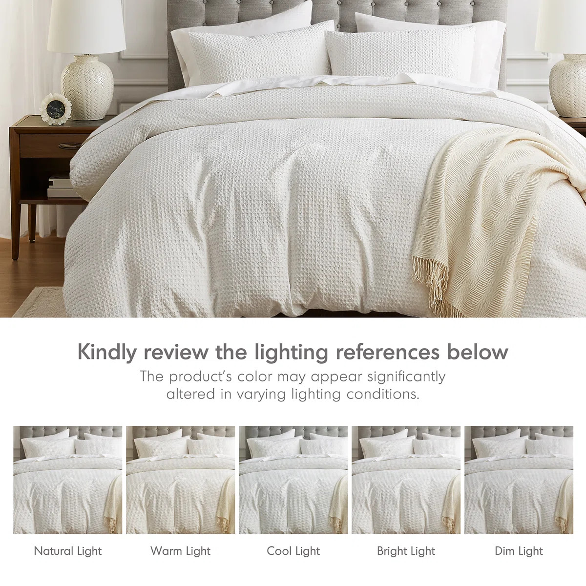 Mina Waffle Weave Textured Cozy Duvet Cover Set | Wayfair North America