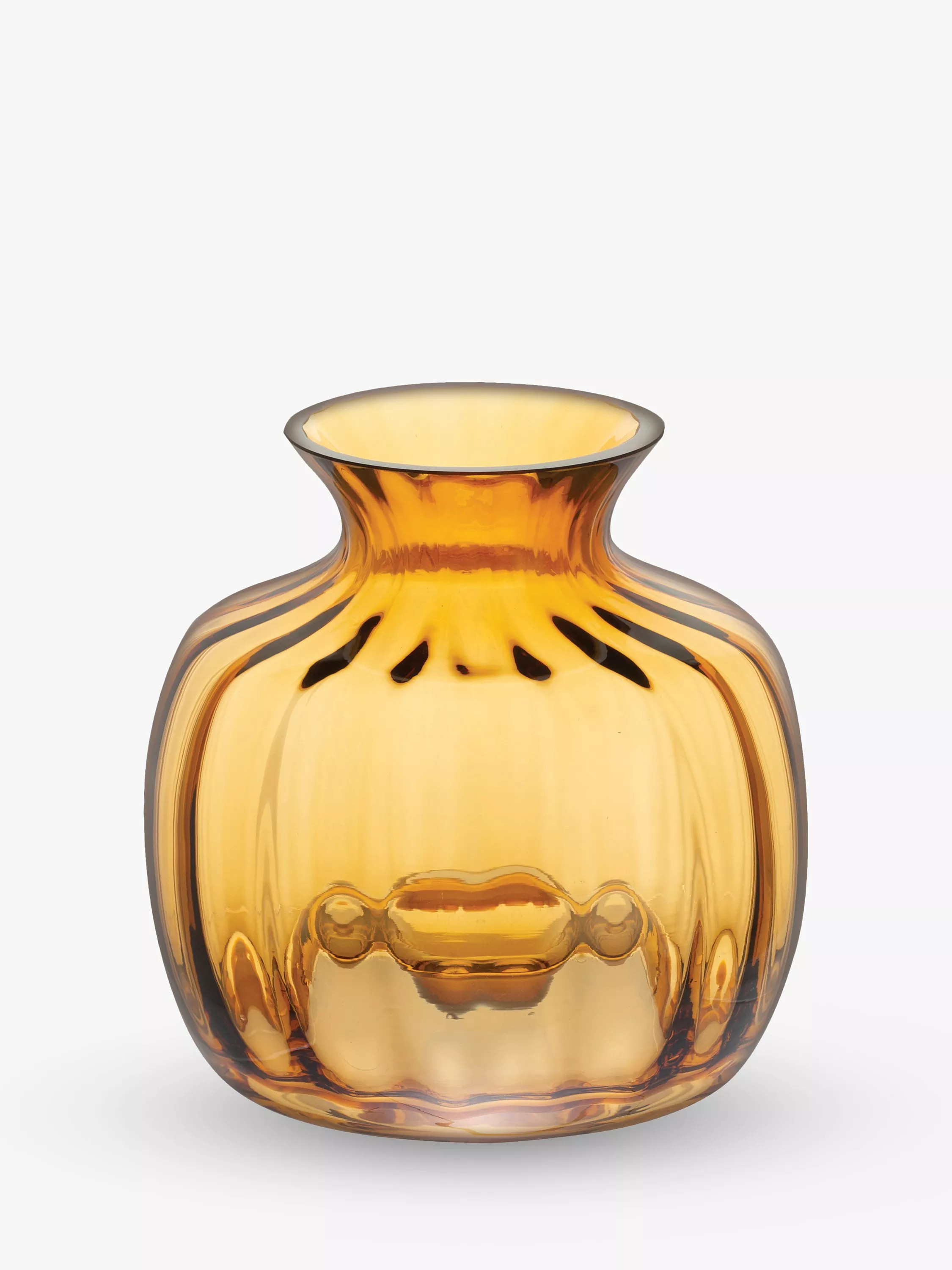 Dartington CrystalCushion Small Posy Vase, H13cm, Amber | John Lewis (UK)