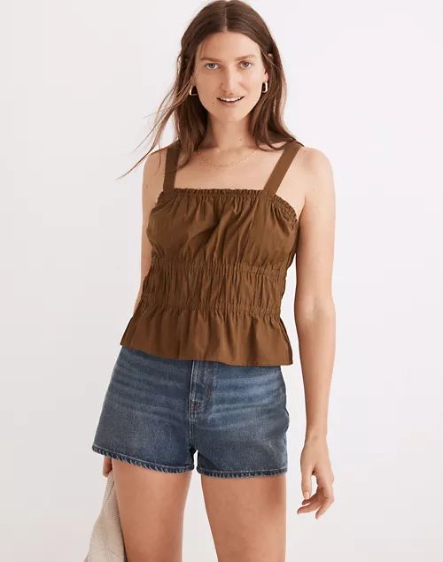 Poplin Sophia Peplum Tank | Madewell