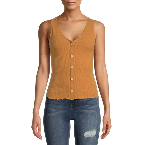 No Boundaries Juniors' Button Front Tank Top | Walmart (US)