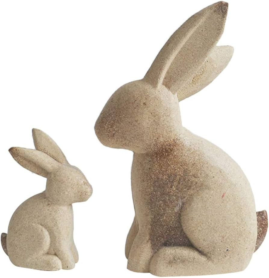 HEALLILY Easter Wooden Centerpieces 2PCS DIY Painting Rabbit Decor Cute Workblank Rabbit Desktop ... | Amazon (US)