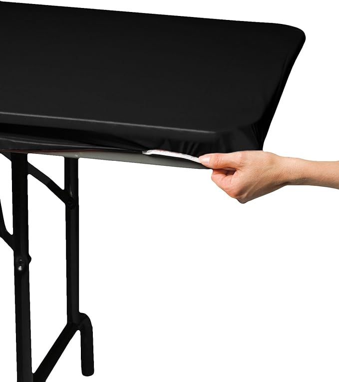 Creative Converting 701000 Stay-Put Plastic Table Cover, 29 by 72", Black | Amazon (US)