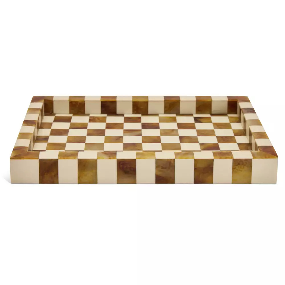 Buy Habitat Checkered Trinket Tray - Brown | null | Habitat | Habitat UK
