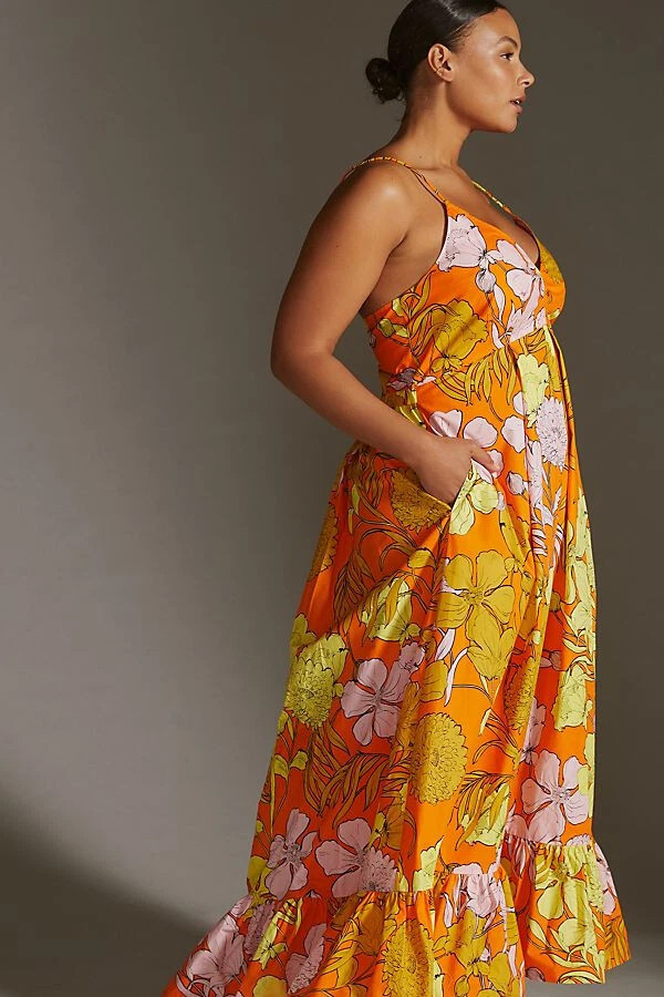 Anthropologie  Plenty by Tracy Reese Floral Maxi Dress LP PL petite large new | eBay US