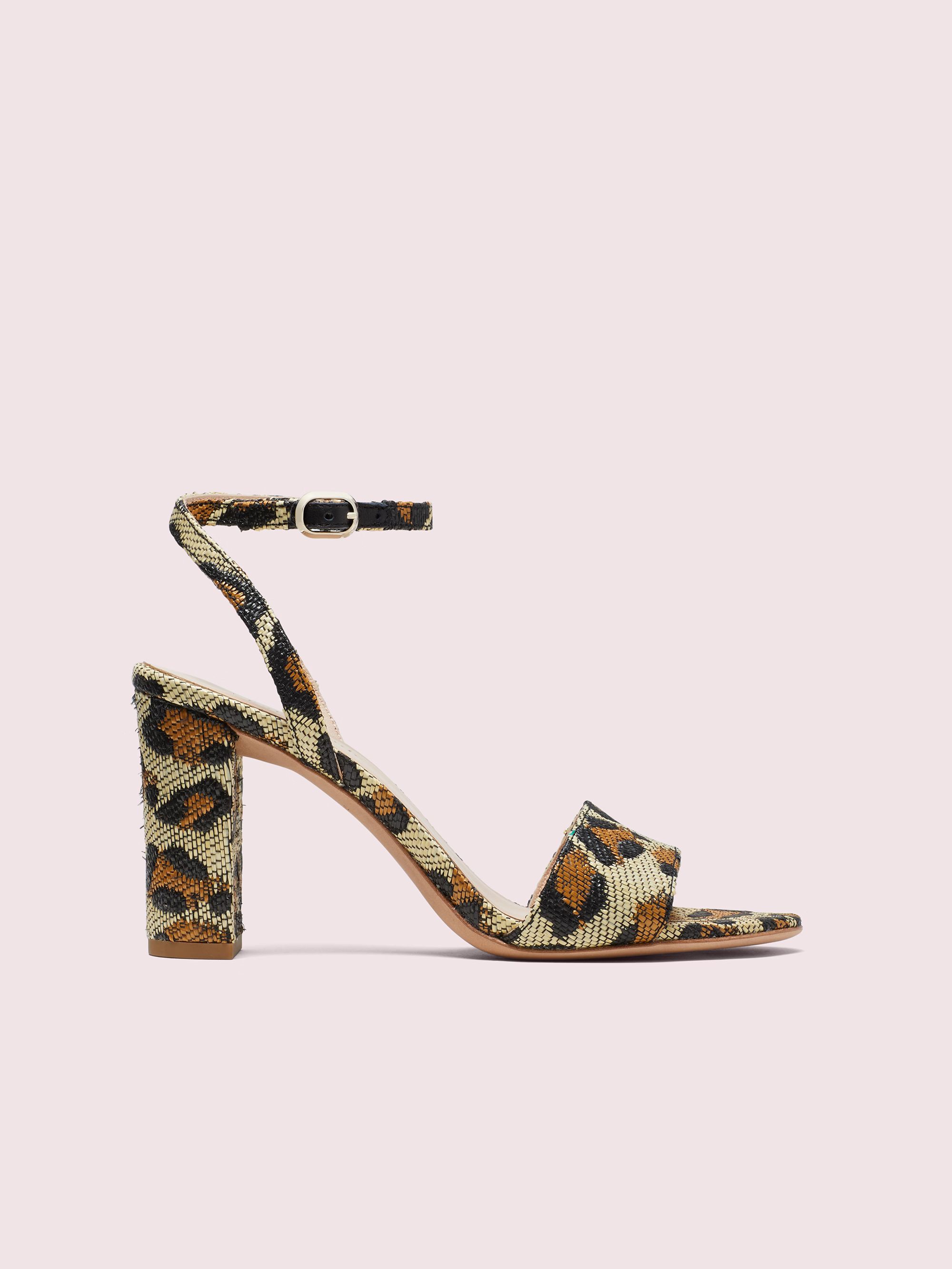 odele leopard raffia sandals | Kate Spade (US)