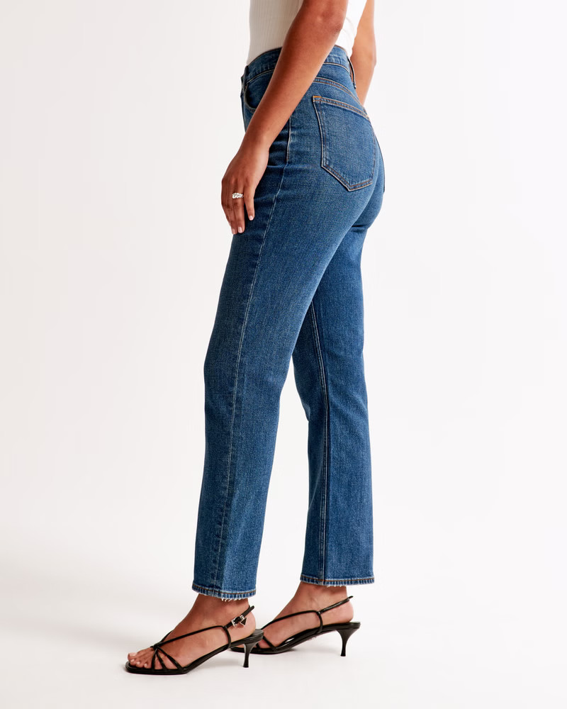 Curve Love Ultra High Rise Ankle Straight Jean | Abercrombie & Fitch (US)