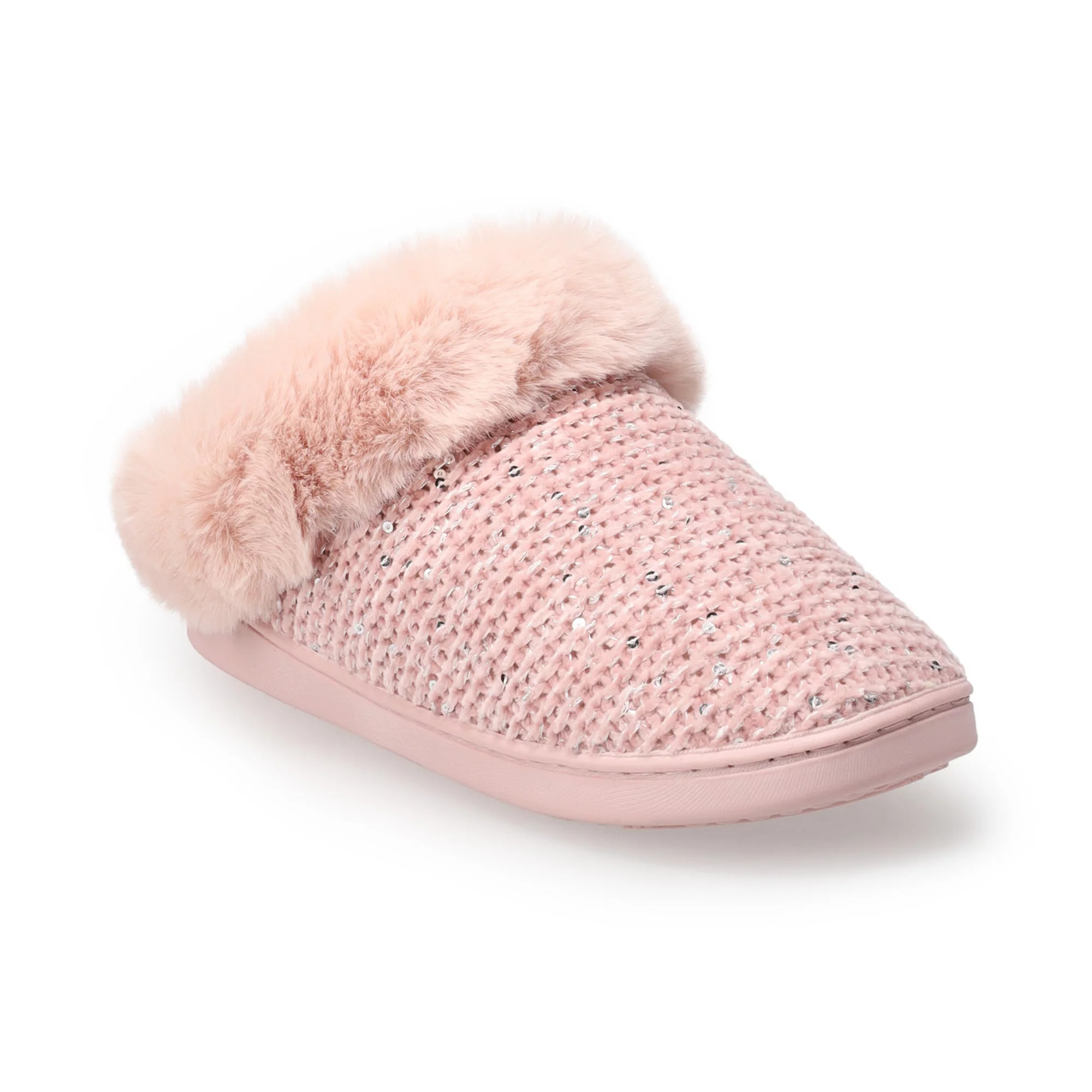 LC Lauren Conrad Allis Faux Fur Cuff Clog Women's Slippers | Kohl's