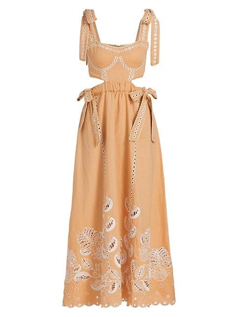 Eyelet Pattern Midi-Dress | Saks Fifth Avenue