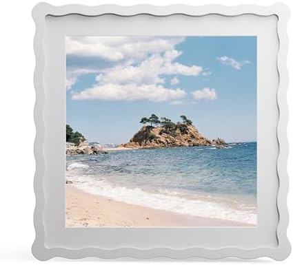 Amazon.com - THKRLOF 12x12 Picture Frame with Mat for 10x10, Wavy Edge Wooden Real Glass Photo Fr... | Amazon (US)