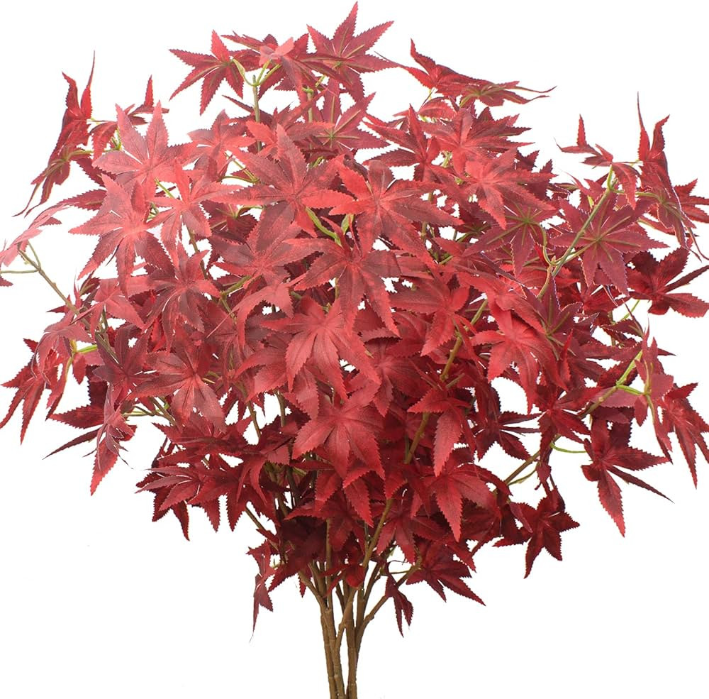 AITISOR Artificial Maple Leaves Branches 35 Inches Autumn Leaves Fall Maple Leaf Stem for Xmas Th... | Amazon (US)