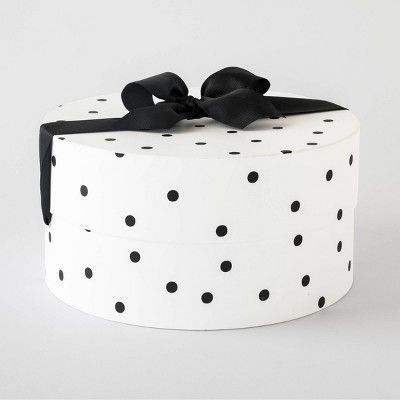 Black Polka Dots Large Round Gift Box White - Sugar Paper™ + Target | Target