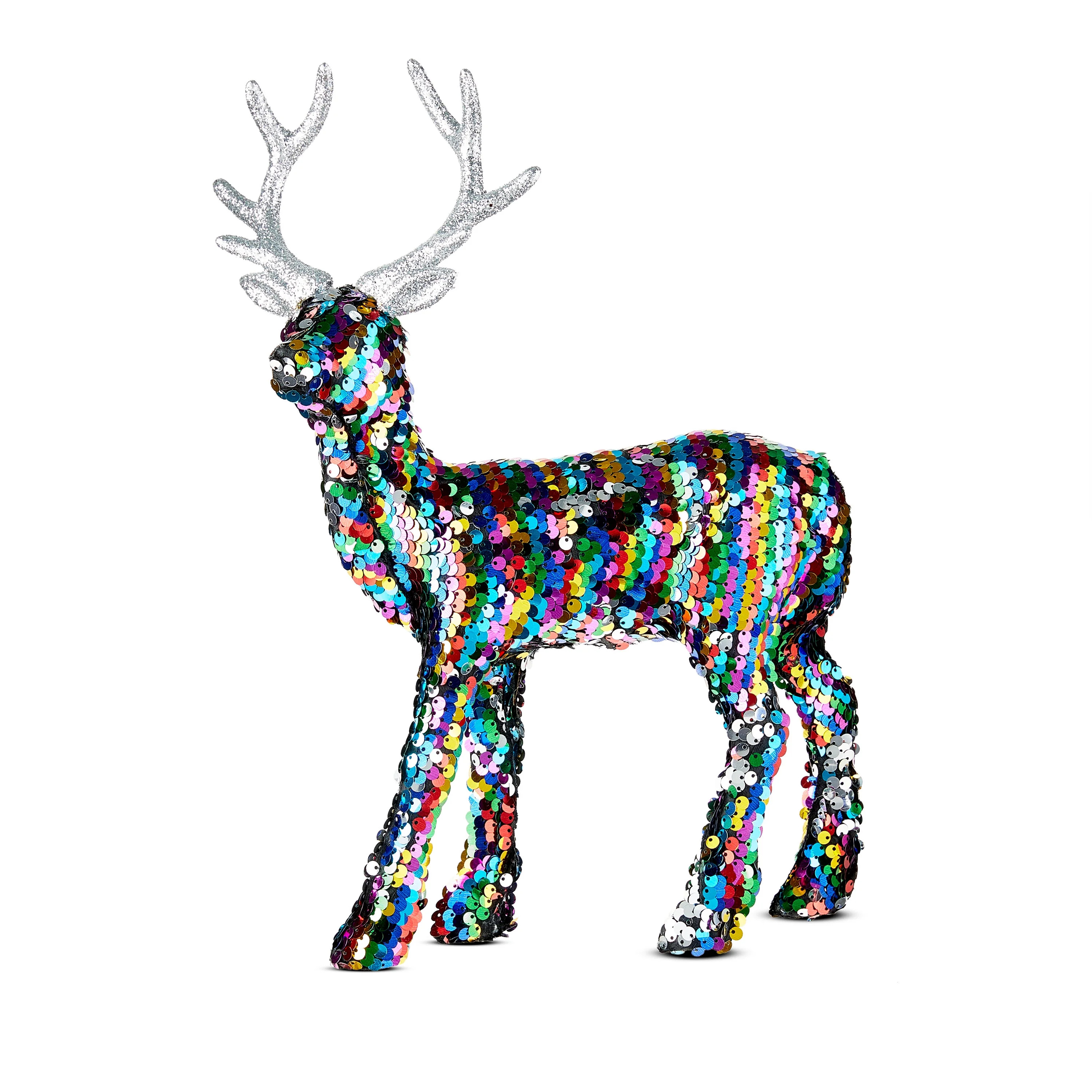Sequin Deer Christmas Tabletop Decoration, 9.25 in, by Holiday Time | Walmart (US)