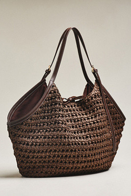 Celandine Oversized Raffia Winged Hobo Bag | Anthropologie (US)