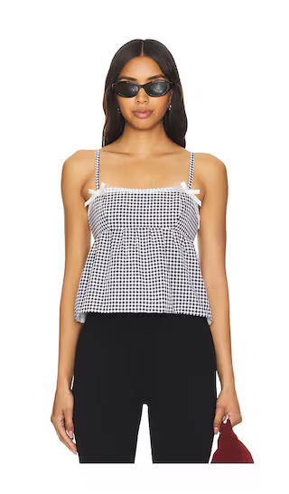 Lisa Babydoll Top in Black & White | Revolve Clothing (Global)