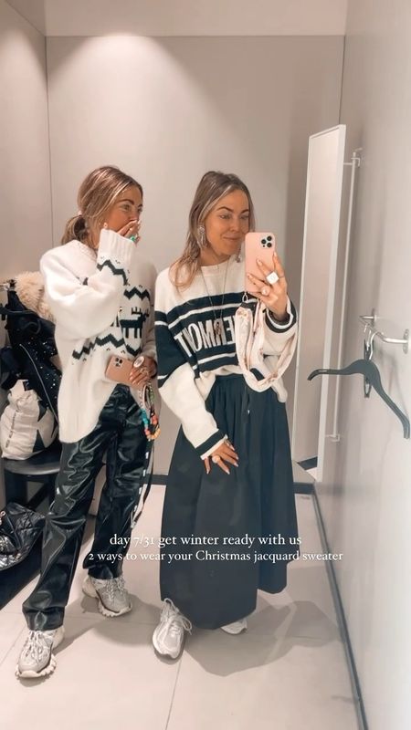 Day 7/31 get winter (sport) ready with us. These black white jacquard knits are so amazing and so comfy to wear. We styled them in 2 ways which do you prefer? Happy shopping girls x #LTKGift 
.
#jacquardsweater #winterready #winteroutfit #wintersport #skitrip #hm #grwu #grwm #getreadywithus #dailychristmasoutfit 

#LTKHoliday #LTKVideo #LTKGiftGuide