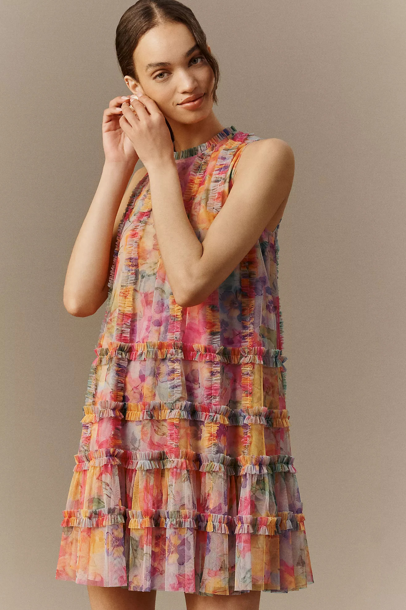 Mac Duggal Mesh Mini Dress | Anthropologie (US)