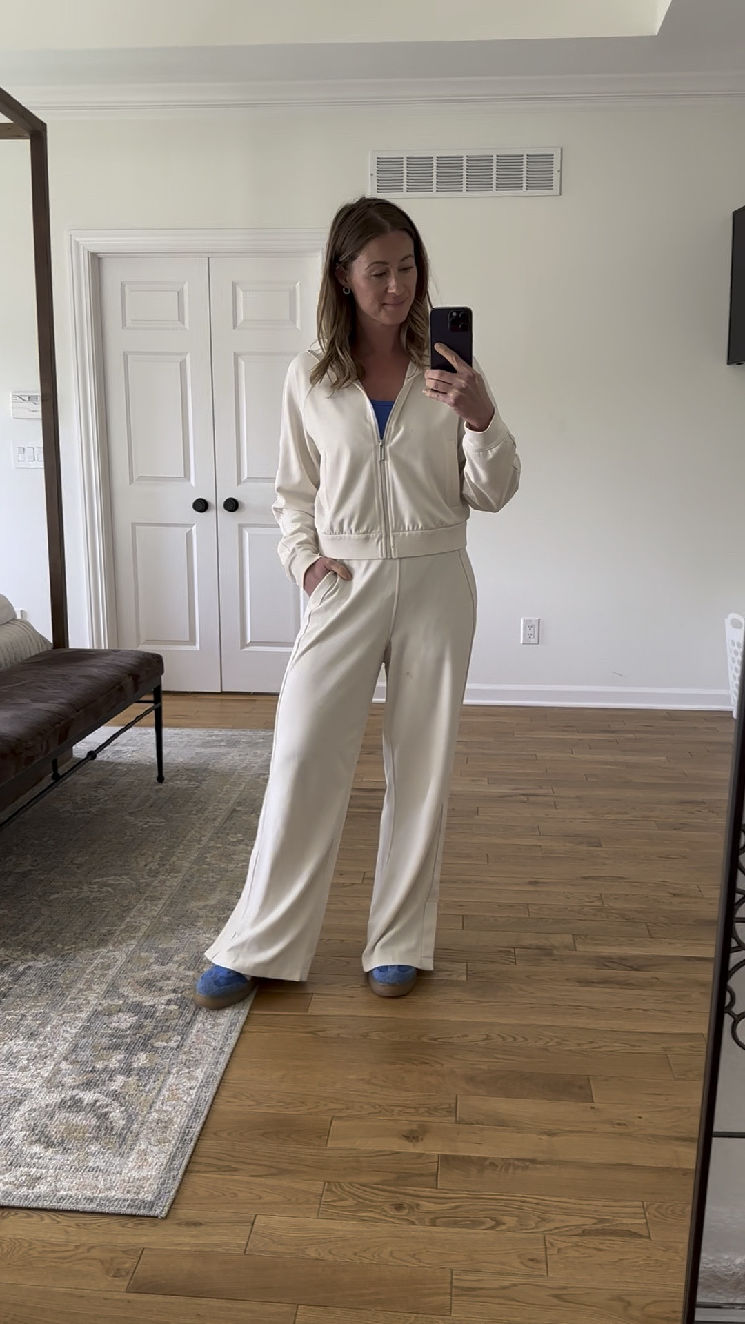 OOTD for picking a kid up from sleep away camp and a soccer game. The fit is incredible- so easy to wear and looks put together! The side slit on the pants, the track jacket, 👌🏼🤌🏼

#LTKmomlife #LTKdayinmylife #LTKootd