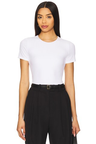 SPANX Smoothing Jersey Crew Neck Tee in Classic White from Revolve.com | Revolve Clothing (Global)