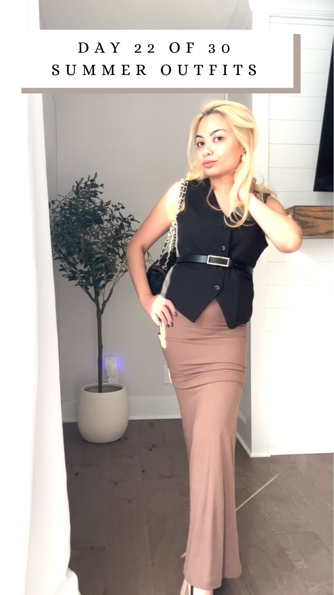 Day 22 of 30 days of summer outfits.
Layering this black vest over the pumiey bodycon maxi dress. I can't believe how long this dress is. I'm too short for this. 😂😂😂
#oldmoneyaesthetic #summeroutfitsinspo

#LTKSeasonal #LTKBeauty #LTKStyleTip