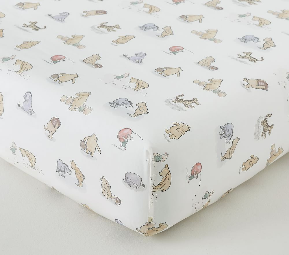 Organic Disney's Winnie the Pooh Crib Fitted Sheet | Pottery Barn Kids