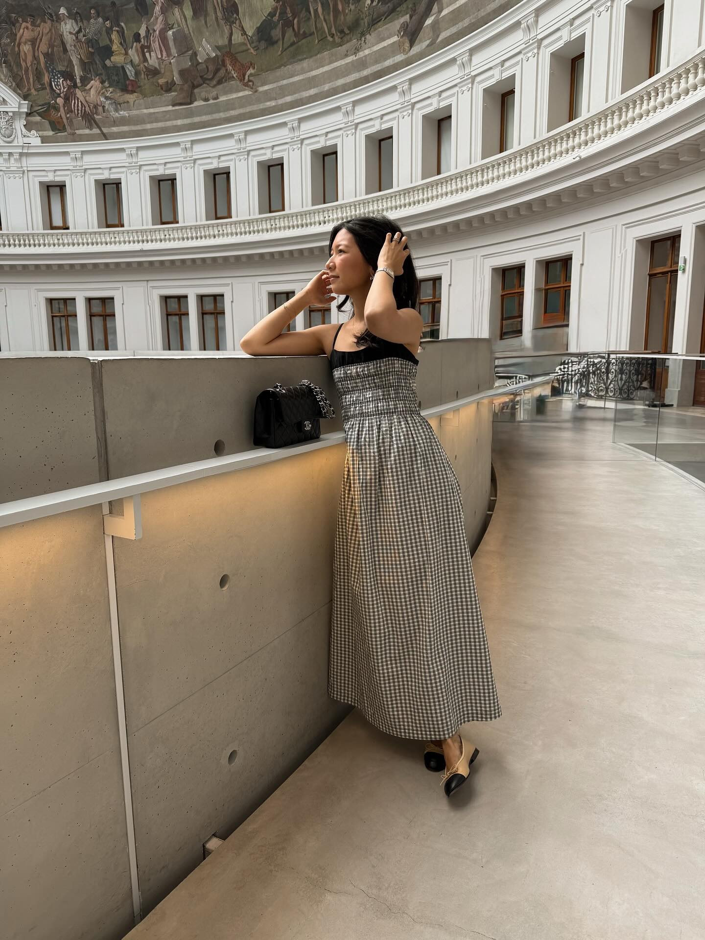 How do I keep styling this dress for fall? It’s my absolute fave from this summer 🍂🍁 @rails #rails #autumnoutfit #falloutfit #falloutfitinspo #petitestyle