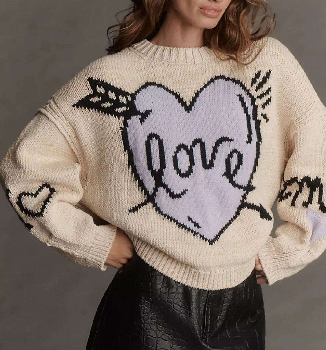 Love this! New at Anthro 
Heart sweater 

#LTKSeasonal