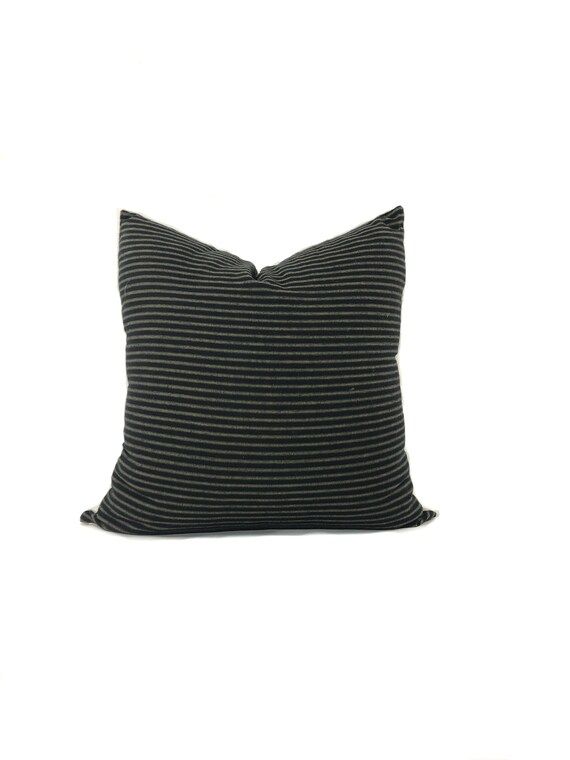 Black Stripe Pillow Cover  Black and Tan Pillow  Black Throw - Etsy | Etsy (US)