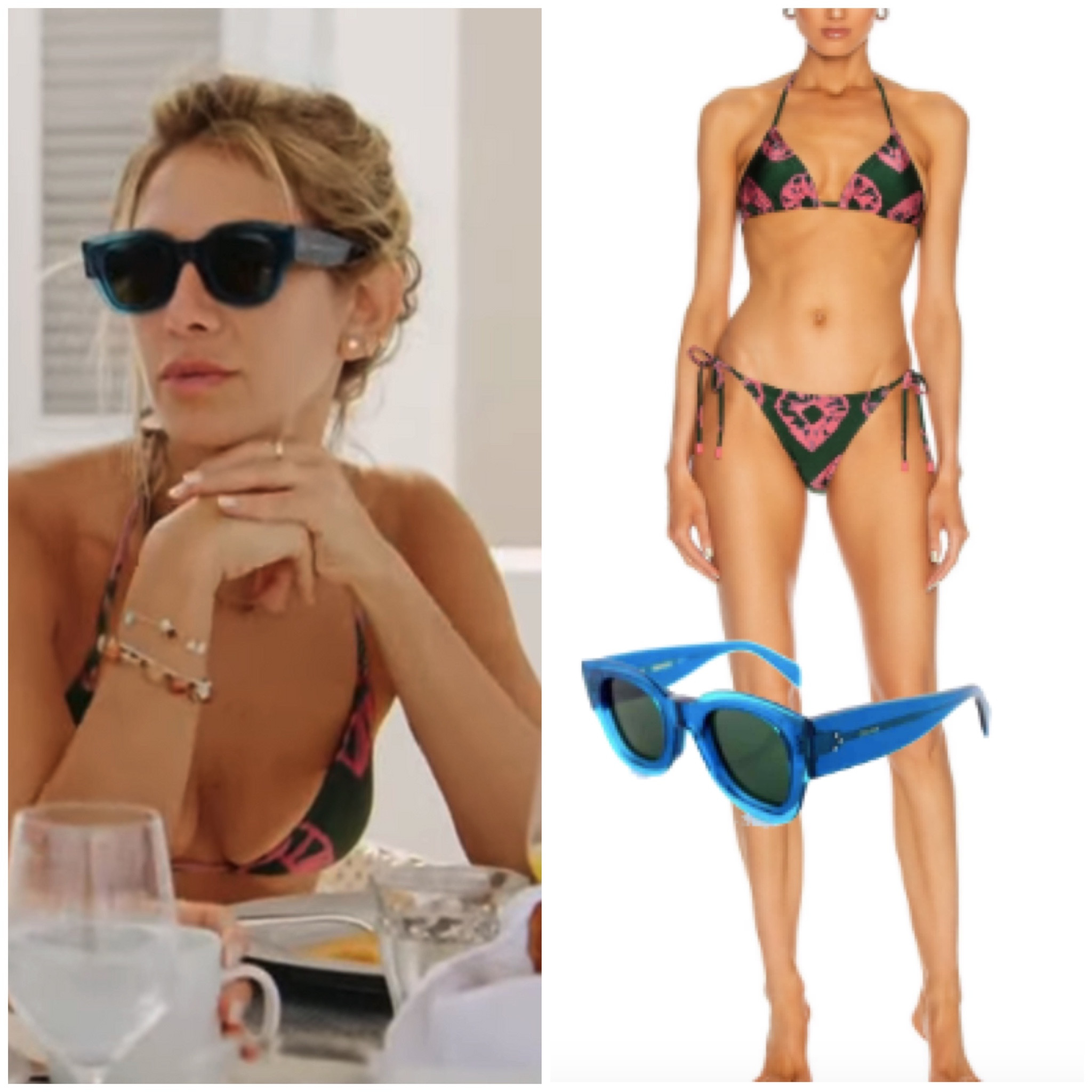 Erin Lichy’s Blue Sunglasses and Tie Dye Bikini