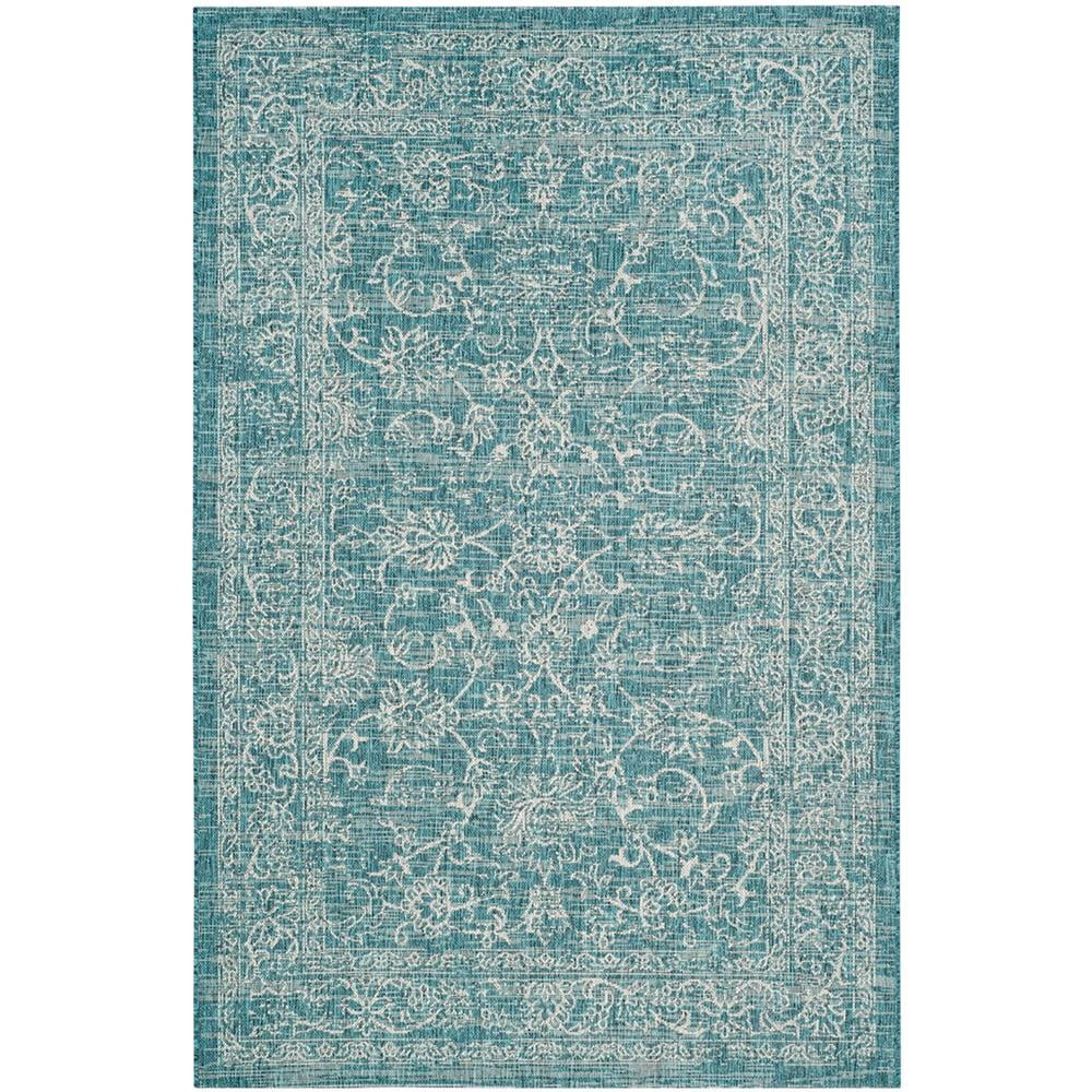 Safavieh Courtyard Darin 6' x 9' Blue and White Floral Oriental Outdoor Rug - Walmart.com | Walmart (US)