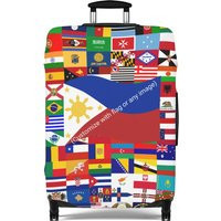 Mixed Nation Flag Luggage Cover | Personalized Suitcase Protector Crisply Printed, Washable | Etsy (US)