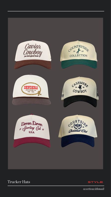 Rounded up a few cute trucker hats that I’ve been obsessed with lately! 

Trucker hats, round up, western trucker hats, summer style, revolve trucker hats

#LTKfindsunder50 #LTKstyletip #LTKfindsunder100