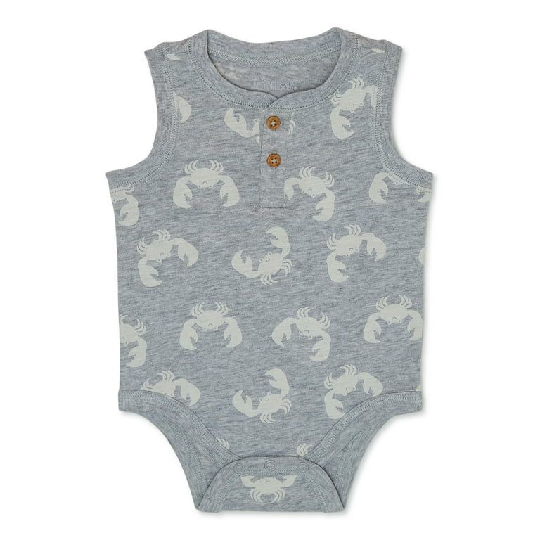 Garanimals Baby Boy Print Jersey Henley Tank Bodysuit, Sizes 0-24 Months | Walmart (US)