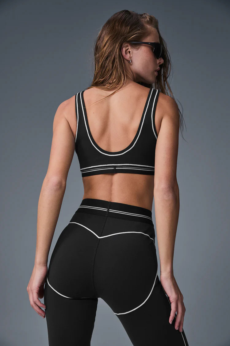 Airbrush Heart Throb Bra - Black/White | Alo Yoga (US)